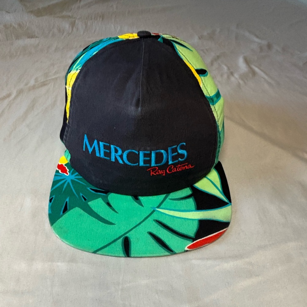 Vintage Mercedes Benz Hawaiian Floral Print SnapBack Hat Colorado Leisure Sports